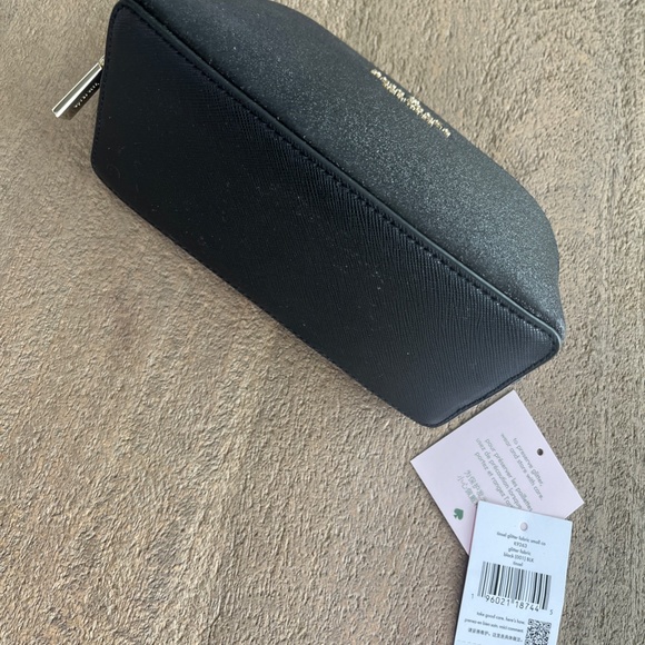 NWT kate spade Black Glitter Shimmy Small Cosmetics Bag NWT - Picture 3 of 11